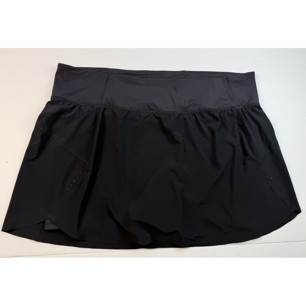 Athleta Run With It Skort 3X Black 16" Running Athletic Skirt Plus Size